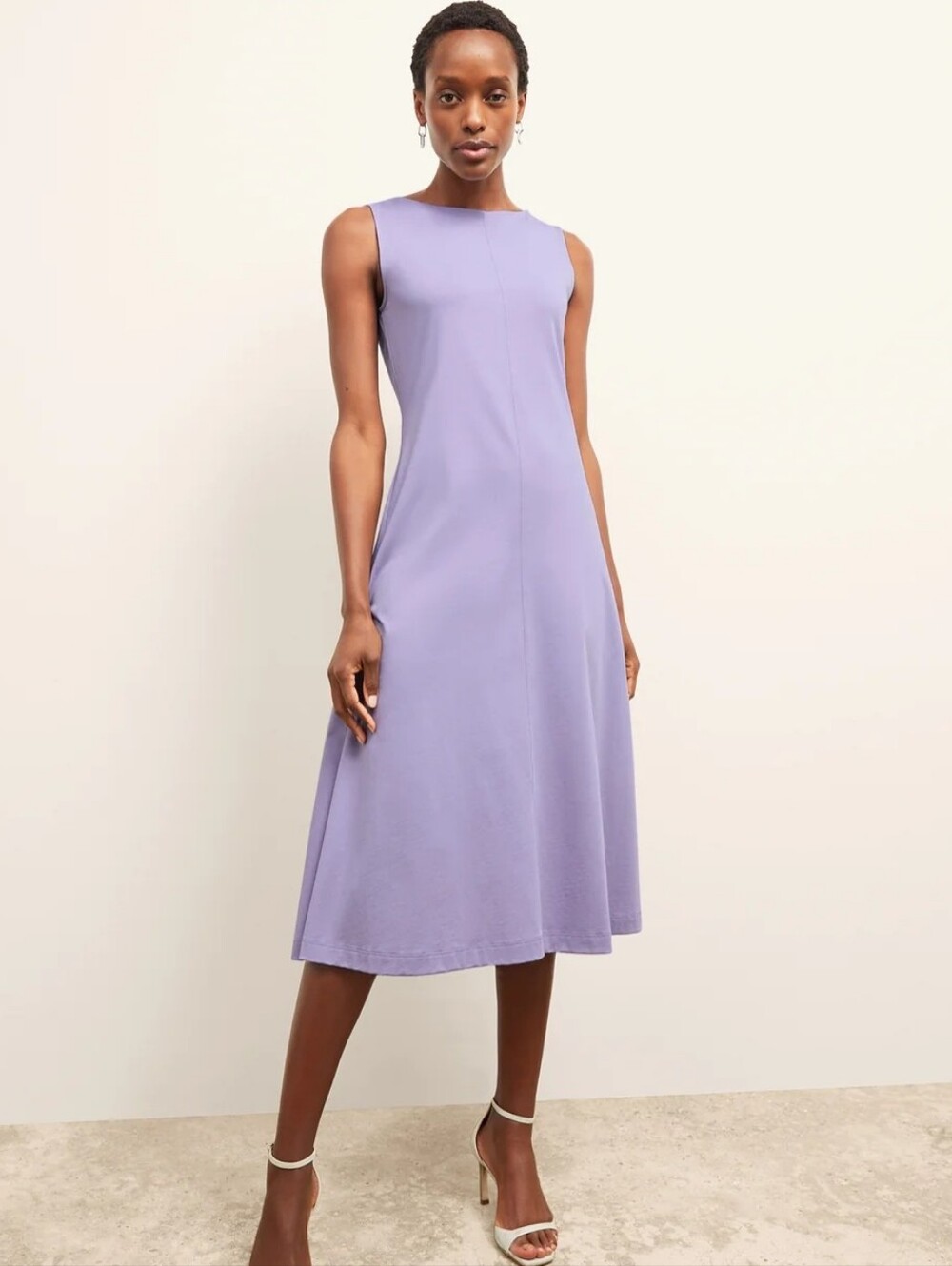 MM Lafleur Milano Drape Dress Organic Jersey Pima Cotton Light Orchid